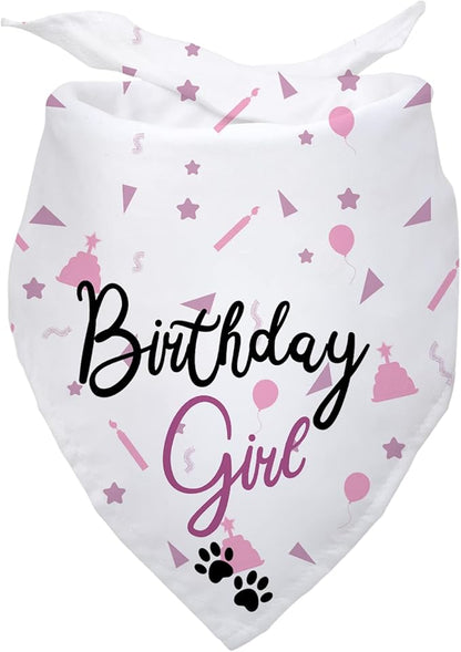 Dog Birthday Girl Happy Birthday Dog Bandana for Girls Pet Accessories for Pet Lovers Bandana for Puppy Girl Birthday