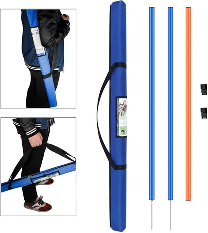 PAWISE Dog Agility Training Equipment, Pet Training Hurdles & Weave Poles Set with Adjustable Jump Bar, Outdoor Dogg Obstacle Course for Backyard Exercise, Portable Dog Agility Kit with Carry Bag