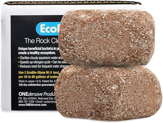 Aquarium Stone for Natural Water Clarification and Odor Removal Featuring Beneficial Bacteria (Medium)