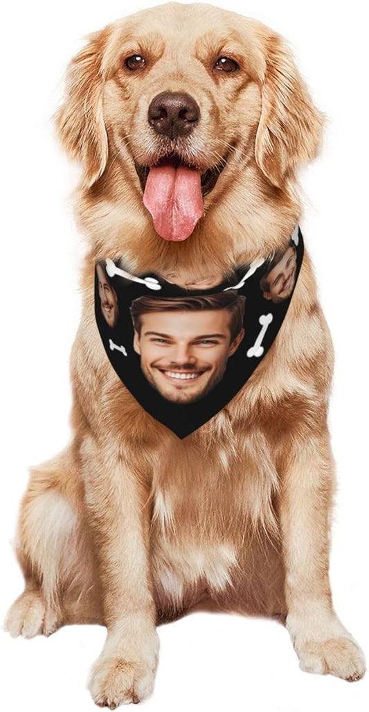 Custom Dog Bandana for Cat Dog Pet Add Your Design Personalized Neckwear Bandanas with Your Text Logo Image Customized Pet Scarf Funny Gifts Style 02
