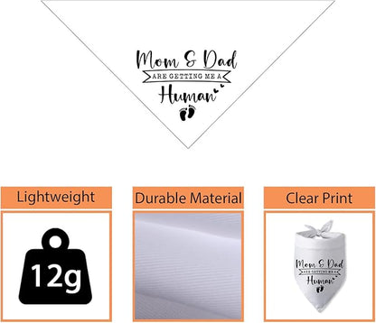 Mom & Dad are Getting Me a Human Dog Bandana Pregnancy Announcement for Parents Cool Gender Reveal Ideas Photo Props Pet Dog Scarf Accessories