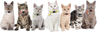 7 Pack Breakaway Cat Collars with Bells & Fruit Pendants,Safety Kitten Collar,Adjustable,Ideal for Girl Cats Boy Male Cats Pet Supplies,Accessories,Gifts
