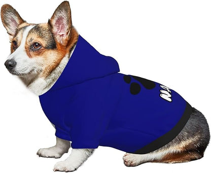 Custom Dog Hoodie Soft & Warm Design Your Own Personalized Photo Text Logo Name Dog Clothes for Puppy Sweatshirt Hooded for Small Medium Large Dogs Girl/Boy Cats Deepblue
