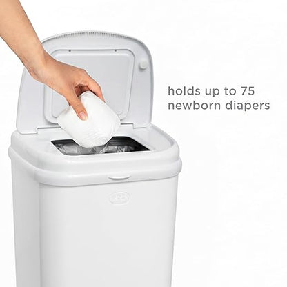 Ubbi Stainless Steel Venti Diaper Pail, Odor Locking, No Special Bag Required, Award-Winning, Registry Must-Have, White