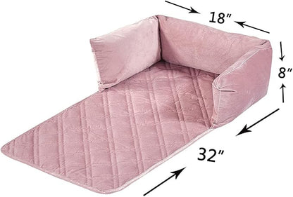 Brilliant Sunshine Premium Calming Dog Bed Mat, Silky Velvet, Removable Washable Cover, Cushion Protector and Couch Covers for Dogs, Pets, Cats, Small, Silver Pink