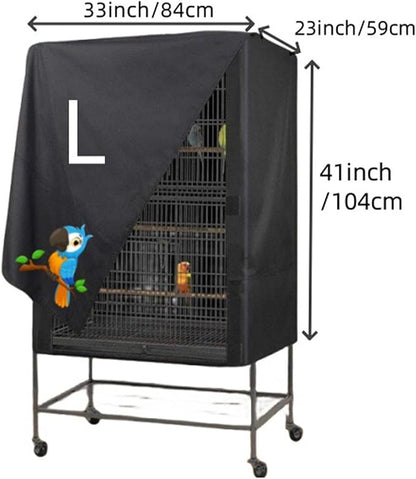 Bird Cage Cover, Large Bird Cage Covers for Night, Waterproof Parrot Cage Protector Covers, Good Night birdcages Covers for Parrot House, Black, 4 Sizes