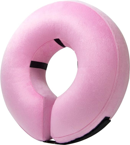 BENCMATE Inflatable Dog Cone Collar Alternative, Soft Dog Cone for Small Medium Large Dogs and Cats, Neck Recovery ECollar Donut Collar After Surgery (XLarge, Pink)