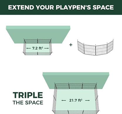 FXW MiniPaws Unleashed Dog Playpen, Expandable & Portable Design for Yard, RV Camping and Indoor Use, for Puppies and Small Dogs, 20-inch 4 Panels