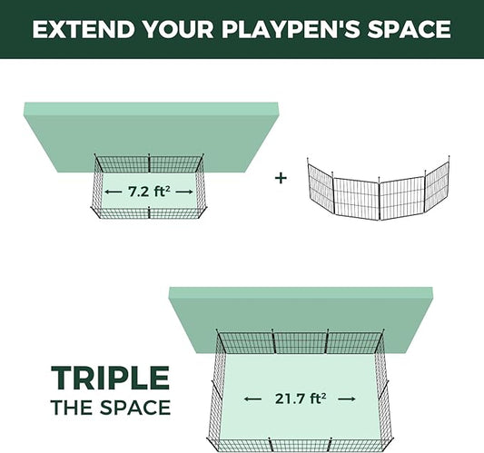 FXW MiniPaws Unleashed Dog Playpen, Expandable & Portable Design for Yard, RV Camping and Indoor Use, for Puppies and Small Dogs, 20-inch 4 Panels