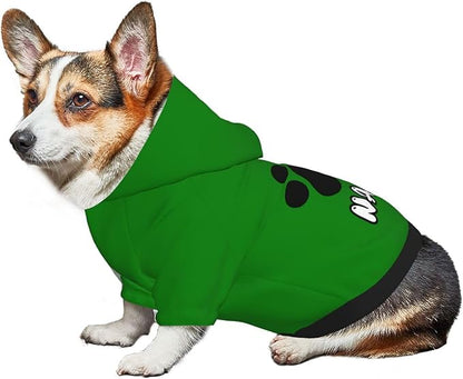 Custom Dog Hoodie Soft & Warm Design Your Own Personalized Photo Text Logo Name Dog Clothes for Puppy Sweatshirt Hooded for Small Medium Large Dogs Girl/Boy Cats Green