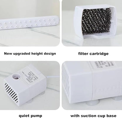 Parrot Bathtub, Automatic Circulating Water Bird Shower Pet Bird Bath for Cockatiel, Power Plug for Small Medium Birds Parakeets Cockatiel African Grey Lovebird (Dark Blue)
