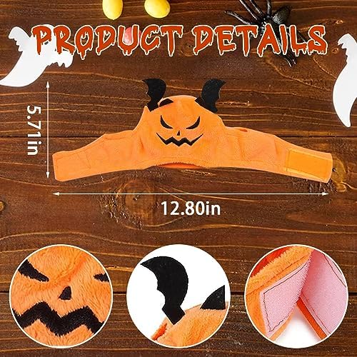 ALIBBON Cat Halloween Devil Costume Dog Halloween Devil Hat Pet Headdress for Halloween Party Adjustable Devil Cap Orange Devil Hat Dress Up for Puppy Kitty Halloween Cosplay Costume - Image 2