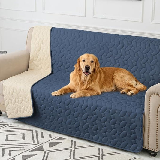 Ameritex Pet Bed Cover Dog Bed Blanket for Sofa and Furniture Waterproof New Pattern Design (68x82 Inch, Navyblue)
