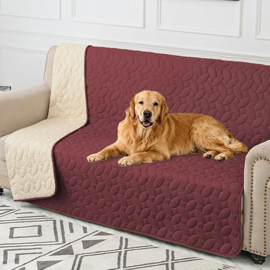Ameritex Pet Bed Cover Dog Bed Blanket for Sofa and Furniture Waterproof New Pattern Design (68x82 Inch, Burgundy)