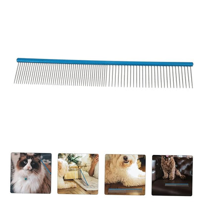 POPETPOP Daily Use Compact Pet Comb Ergonomic Design for Easy Grooming Wear-resistant Aluminum Smooth Edges for Comfortable Use for Dogs and Cats