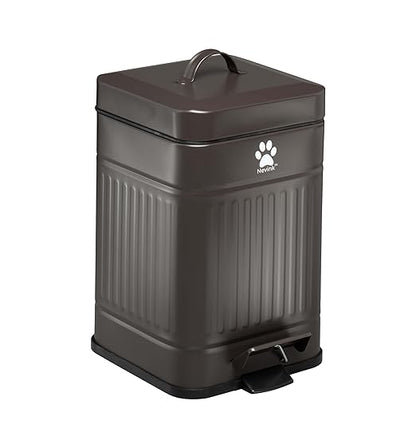 Dog Poop Trash Can Outside - Outdoor Dog Waste Trash Can with Lid - Odor Proof Waste Station Container for Backyard - 5L/1.3Gal (Mulch)