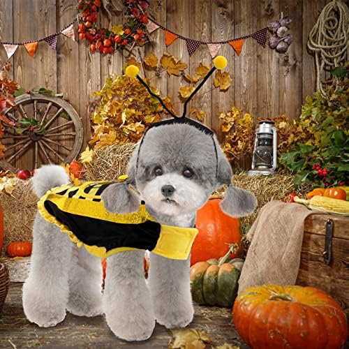 Bee Bumblebee Dog Halloween Costumes for Small Medium Dogs with Cap Bee Dog Clothes Outfit Pet Costumes for Christmas Halloween Decorations - Image 2