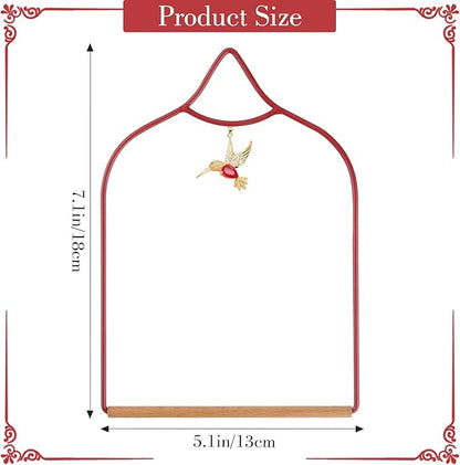 Hummingbird Swing - Metal Hummingbird Swings and Perches with Wooden Dowel for Outdoor Garden Patio Backyard Hanging, Bird Essentials