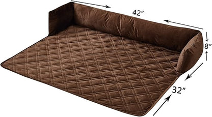 Brilliant Sunshine Premium Calming Dog Bed Mat, Silky Velvet, Removable Washable Cover, Cushion Protector and Couch Covers for Dogs, Pets, Cats, Large, Chocolate