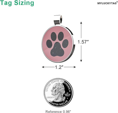 MYLUCKYTAG QR Code Pet ID | Personalized Dog & Cat Collar Tag | Online Profile with Instant Scanned Location Alert Email