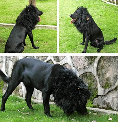 Onmygogo Lion Mane Wig for Dogs with Ears, Funny Pet Costumes for Halloween Christmas - Image 3