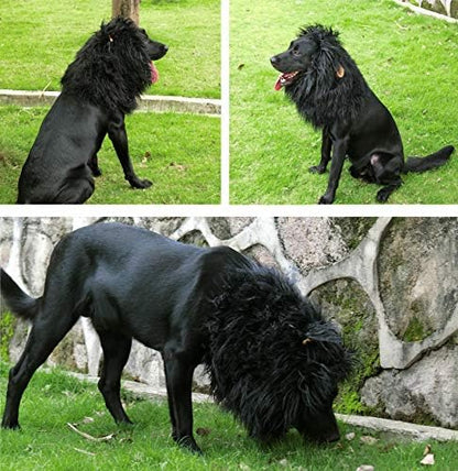 Onmygogo Lion Mane Wig for Dogs with Ears, Funny Pet Costumes for Halloween Christmas - Image 3