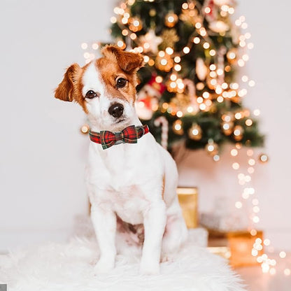 Dog Collar - Thanksgiving Turkey Dog Collar Bowtie Gift Puppy Soft Bow Adjustable Metal Buckle Pet Collar for X-Small Dogs