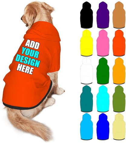 Customized Dog Hoodie with Name Logo Personalized Text Soft & Warm for Puppy Sweatshirt Hooded for Small Medium Large Dogs Girl/Boy Cats/Kitten, OrangeRed, XXL
