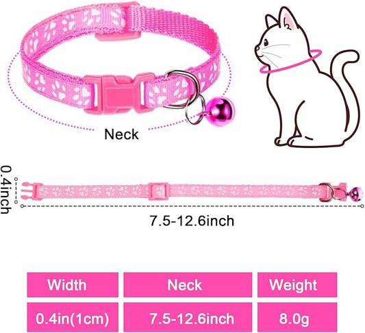Dog Collar and Leash Set 3Pcs Puppy Collar and Leash Paw Print Whelping ID Collars Buckle Soft Nylon Litter Adjustable Pet Collar for Puppy Small Dogs Walking Training (Black Orange Blue)