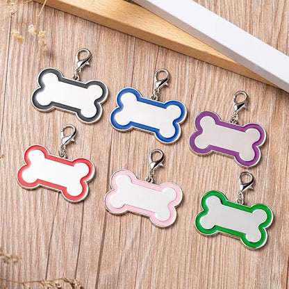 Double-Sided Personalized Dog Tags for Pets - pet ID tag, Laser Engraved Dog tag, Name tag for Dog Collar, Dog Tags for Large Dogs (Purple, Bone-Shaped-Large)