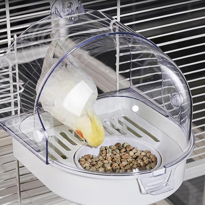 Hanging Brid Bath with Feeder for Cage, 3 in 1 Multifunction Bird Bath/Bowl/House, Bird Cage Accessories Suitable for Small to Medium Birds, Like Lovebirds, Finches, Parakeets, Mannikin