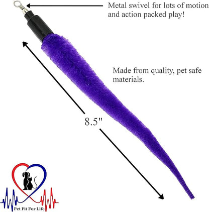 Pet Fit For Life Cat Wand Toy: 5-Piece Worm Teaser & Exerciser - Cat Wand Toys for Indoor Cats - Durable Flirt Pole/Teaser Worm Toy for Cats - Interactive Fun for Feline Fitness Health & Agility