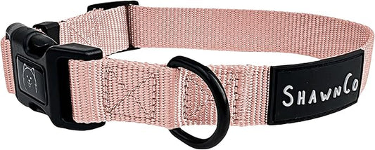 ShawnCo Dream Walk Dog Collar- Premium, Adjustable and Comfortable Pet Collar for Small, Medium, Large and Extra Large Dogs (L, Rose Gold)