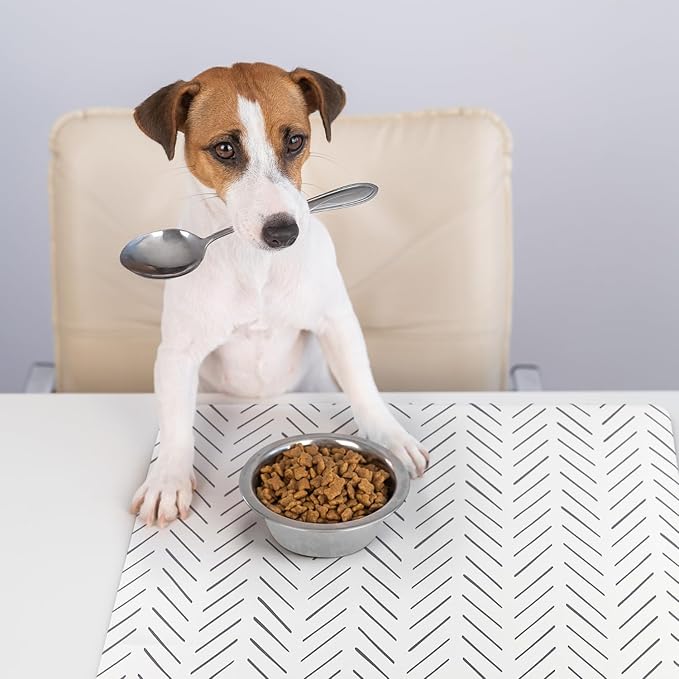 NALALAS Large Dog Mat for Food and Water, Cat Feeding Mat | Large Waterproof Dog Bowl Mat | Non-Slip Pet Food Mat for Floors | Pet Mats for Food and Water | Easy to Clean