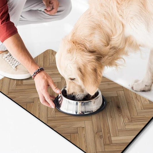 Pet Feeding Mat for Floors Waterproof Dog Mat for Food and Water Absorbent Quick Dry Non Slip mat for Cat Bowls