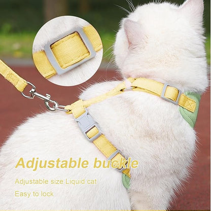 wanheart Cat Harness and Leash Set Escape-Proof Adjustable cat Leash and Harness Combo Suitable for All cat Breeds (Green, S)