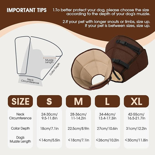 Dog Cone for Large Dogs After Surgery, Adjustable Soft Recovery Cone Collar for Dogs to Stop Licking, Professional Elizabethan Collar for Pet, Recovery Cones for Wound Healing & Hot Spots