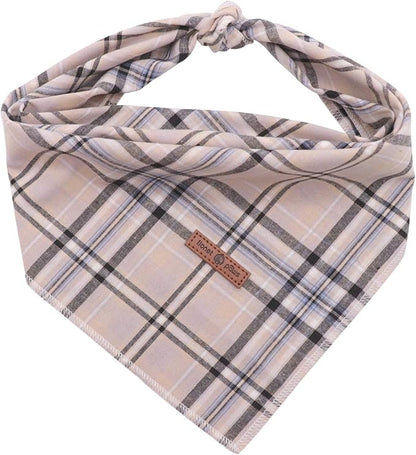 Lionet Paws Dog Bandana Washable Cotton Handkerchief Scarf Triangle Bandana for Small Medium Large Dogs Grey