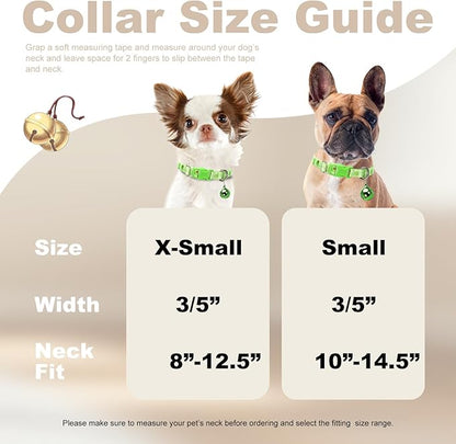 XS Dog Collar with Bell- Durable Nylon Collar for Small Breeds,Adjustable Cute Fruit Pattern Collar for Chihuahua Pomeranian Yorkie, Heavy-Duty for Active Puppie（Avocado S）