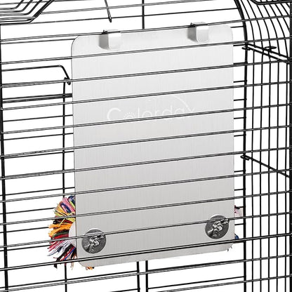 Colorday 7" Bird Mirror with Rope Perch, Bird Swing, Parrot Cage Toys for Parakeet African Grey Conure Cockatiel Lovebird Finch Canarie, Medium