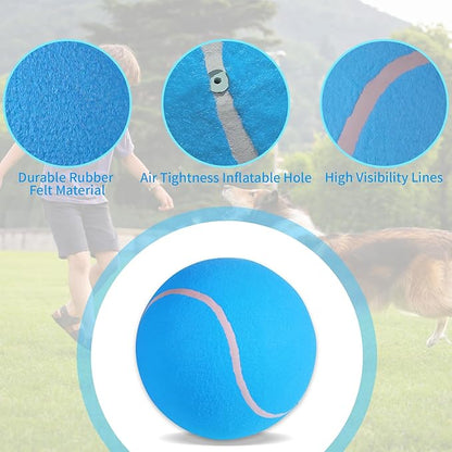 susu & wuwu Giant Tennis Ball for Dogs Yellow Big Tennis Ball for Dog Birthday Gift 9.5" Pet Toy Balls for Small/Medium/Large Dogs