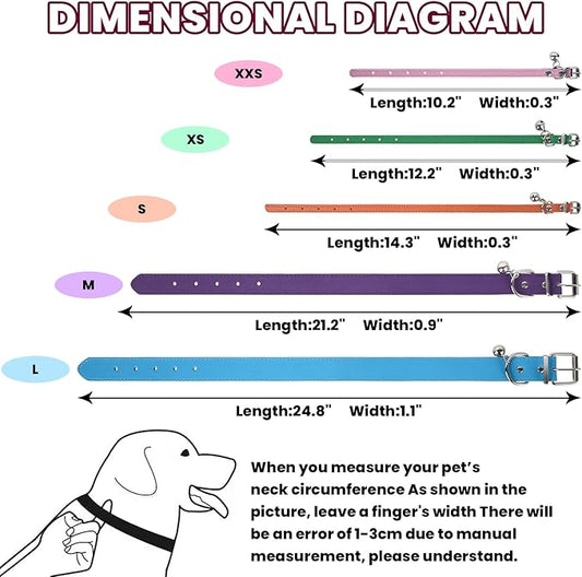 S Dog Collar for Small Dogs Adjustable Dog Collars Cat Collar for Small Medium Large Dogs 3/8 inch Width (Blue, S)
