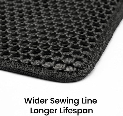 Cat Litter Mat, Upgrade Super Waterproof Back Layer Litter Box Mat, Non Slip, Durable, Soft on Paws Kitty Trapping Matt (24"x18", Black)