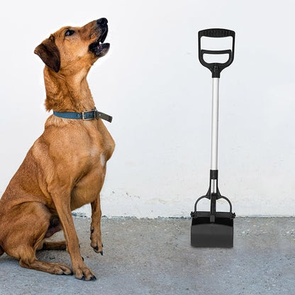 Cabilock Pet Poop Scoop Long Handle Dog Waste Picker Outdoor Cleaning Tool Black for Easy Pet Waste Pickup Random Color
