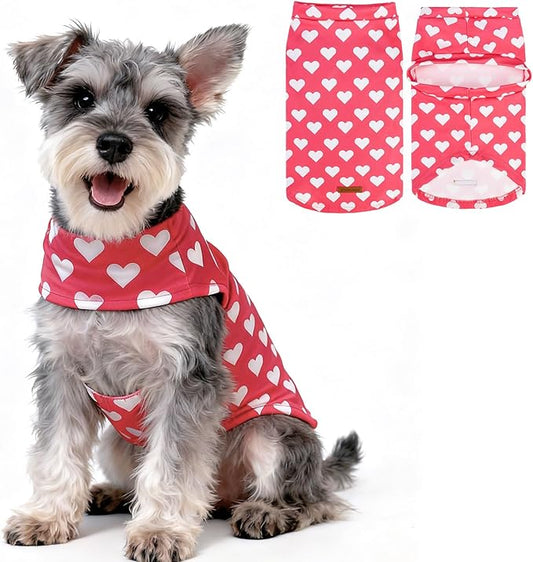 EXPAWLORER Cat Valentines Outfit Sweater - Valentine's Day Sweater for Cats Only Warm Kitten Clothes, Pet Coat Pullover Design, Fleece Sweatshirt Clothing Also for Puppy Small Dogs, Pink Heart L