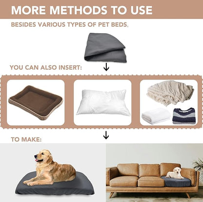 Dog Bed Cover Waterproof Replacement Machine Washable Covers for Dog Bed Heavy Duty Scratch Resistant Mattress Protector Pet Bed 54x44 Inch Grey Cover Only