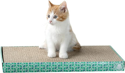 Kitty City Cat Scratcher– 2-Pack Durable Corrugated Cardboard Scratch Pads with Catnip – Double-Sided for Longer Use, Cat Claw Maintenance & Furniture Protection - Size: 10" x 18"