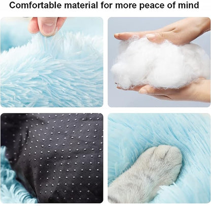 Nisrada Cat Beds for Indoor Cats,20 Inch Dog Bed for Small Melium Large Dogs, Washable-Round Pet Bed for Puppy and Kitten with Slip-Resistant Bottom
