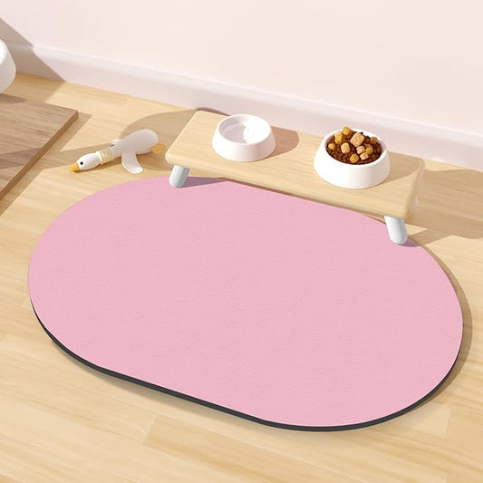 Dog Feeding Mat 24''x16'', Absorbent Pet Food Mat, No Stains Quick Dry Pet Water Mat Protect Floor, Cat Dog Water Bowl Mat for Messy Drinkers, Non-Slip Rubber Base Pet Placemats for Food and Water