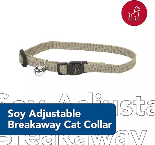 Coastal Pet New Earth Soy Adjustable Breakaway Cat Collar - Eco-Friendly, Odor-Resistant and Adjustable Cat Collar, Cranberry, 3/8" x 08"-12"